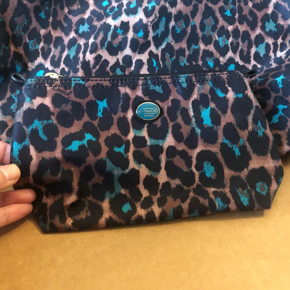 Coach Small Fabric Leopard Print Clutch